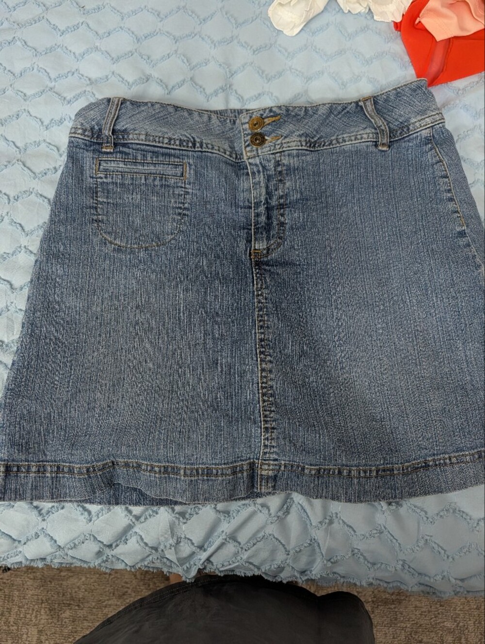 St. John's Bay Light Blue Denim Mini Skort